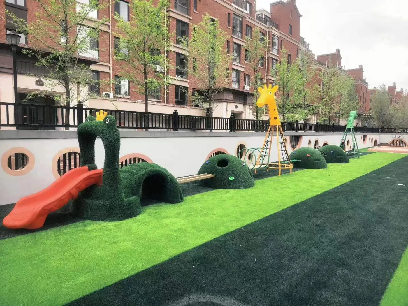 School and kindergarten outdoor playground equipment for children