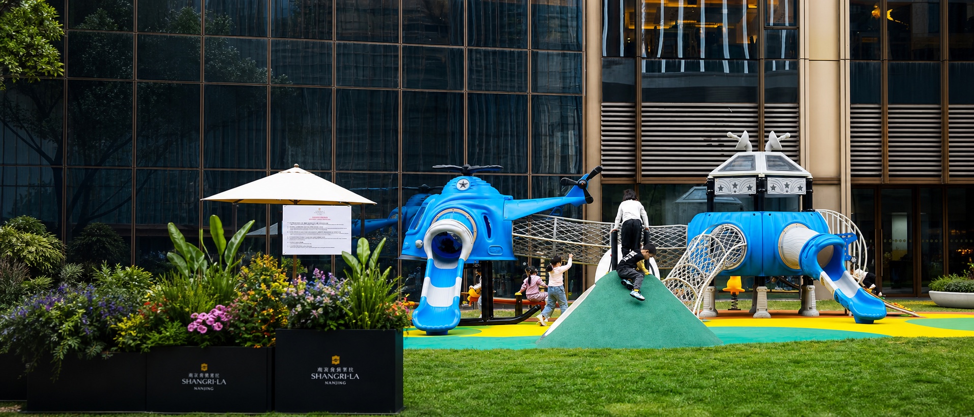 Aircraft-themed commercial outdoor playground project by ZZRS