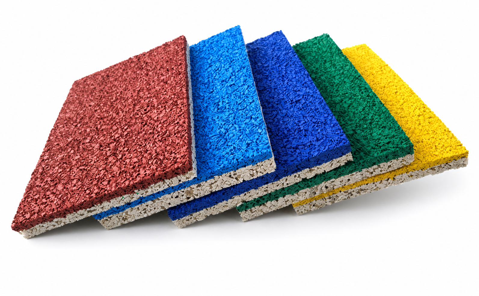 Colorful EPDM rubber tiles for playground surfacing
