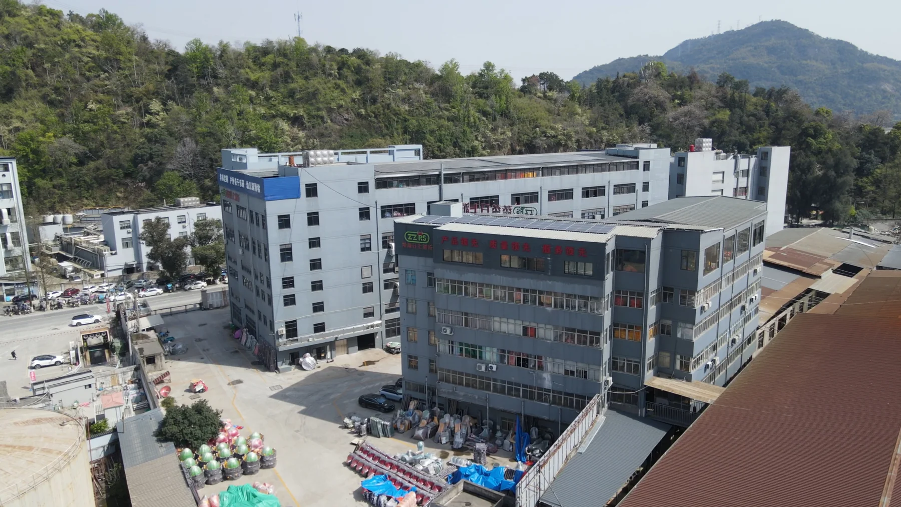Aerial view of the ZZRS playground equipment factory in Wenzhou, China