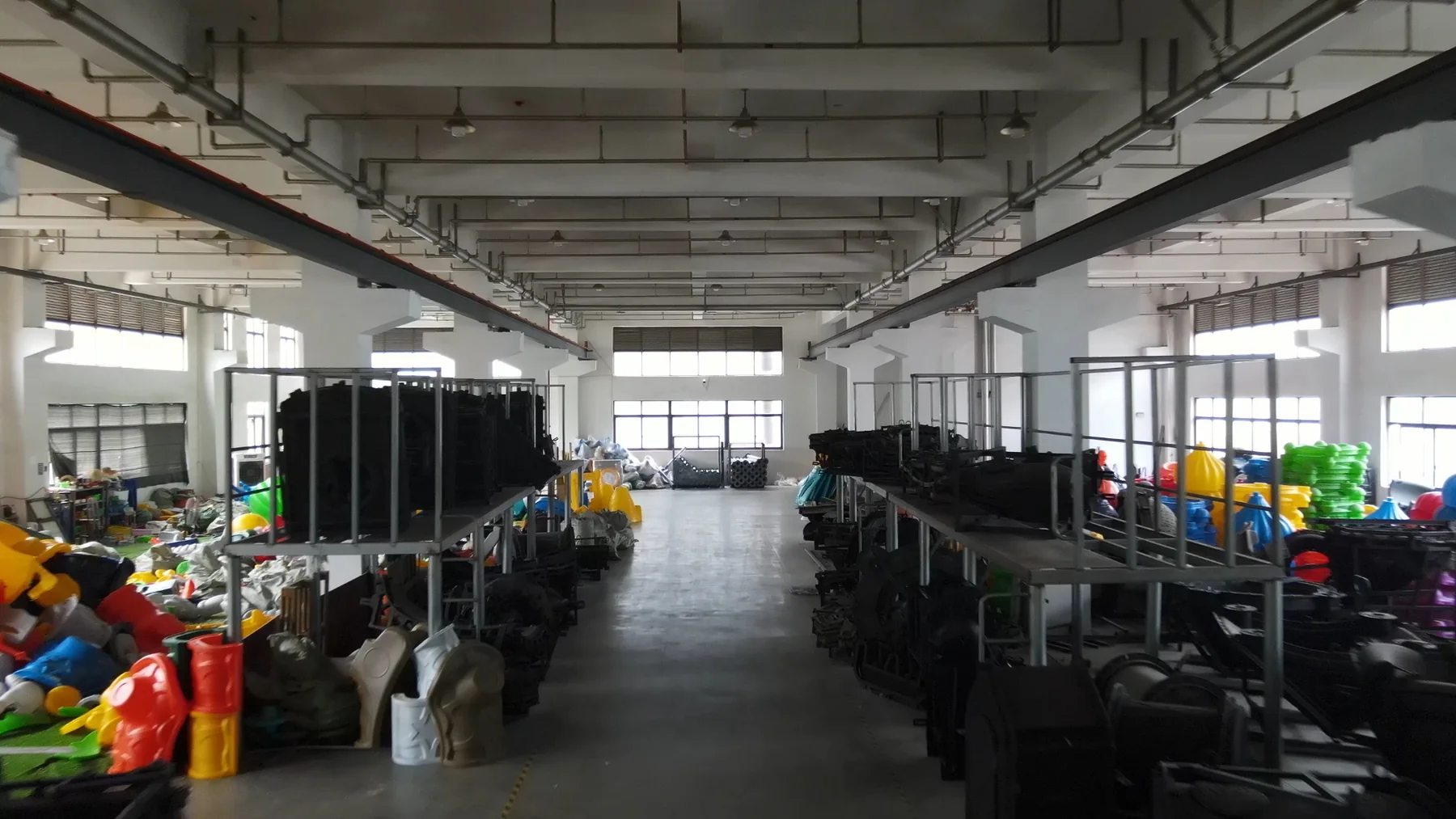Interior view of a ZZRS playground equipment production workshop