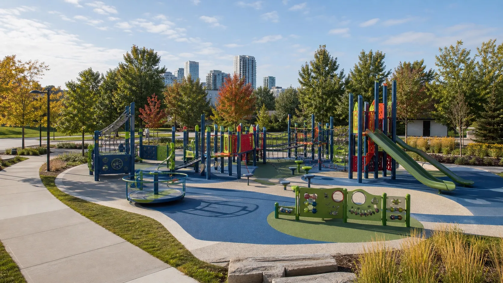 Canadian commercial playground planning concept Concept visualization of a commercial playground designed for a Canadian community park