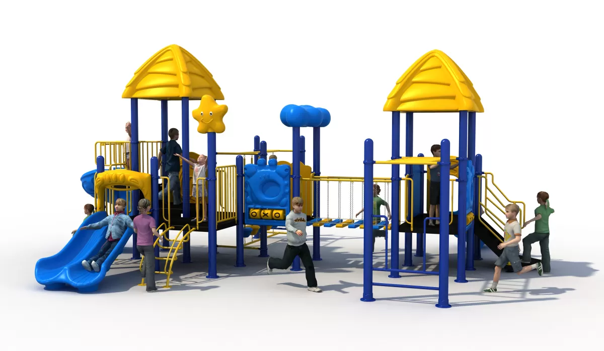 Cost-Effective Modular Play Structures with a Lush, Natural Aesthetic.